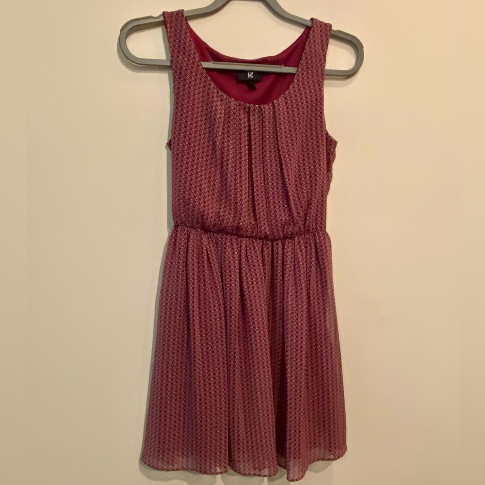 Iz Byer Red Pleated Smocked Sundress